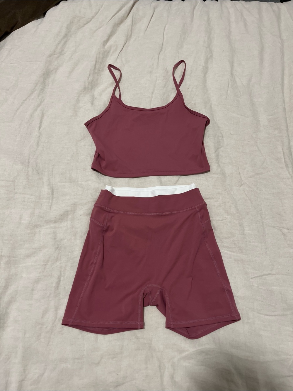 Athleta Dusty Rose Two-Piece Athletic Shorts Set